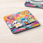 かわいいキャンディパレードカラフルかわいい漫画 コースター (左側)