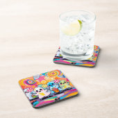 かわいいキャンディパレードカラフルかわいい漫画 コースター (右側)