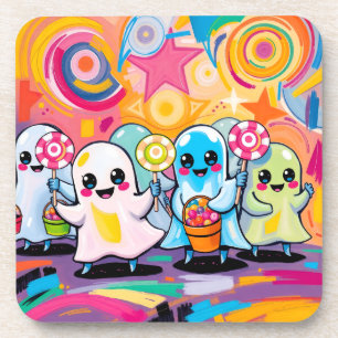かわいいキャンディパレードカラフルかわいい漫画 コースター