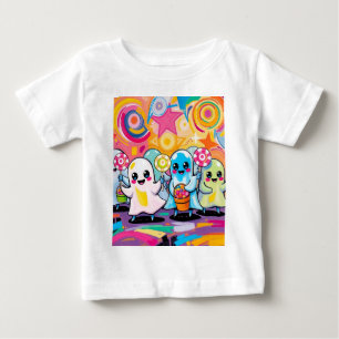 かわいいキャンディパレードカラフルかわいい漫画 ベビーTシャツ