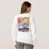 かわいいキャンディパレードカラフルかわいい漫画 Tシャツ (裏面フル)