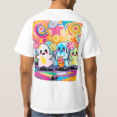 かわいいキャンディパレードカラフルかわいい漫画 Tシャツ (裏面)