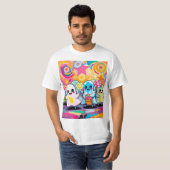 かわいいキャンディパレードカラフルかわいい漫画 Tシャツ (正面フル)