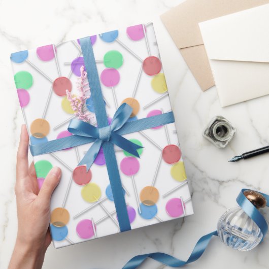 かわいいキャンディパーティースイーツ棒つきキャンデー ラッピングペーパー (ギフト)