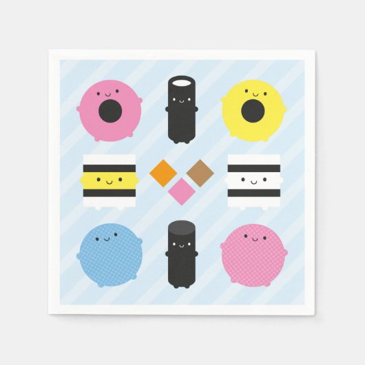 かわいいキャンディリコリス スタンダードカクテルナプキン (正面)