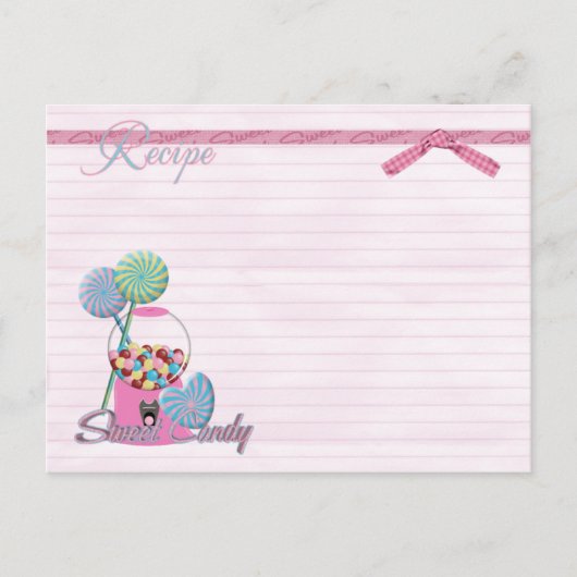 かわいいキャンディーのレシピカード ポストカード (正面)