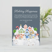 かわいいキャンディーの街のクリスマスフラット シーズンカード (スタンド正面)