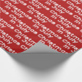 かわいいキャンディーケインタイポグラフィクリスマスインセブン赤 ラッピングペーパー (角)