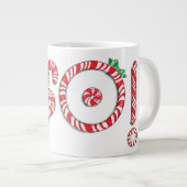 かわいいキャンディーケーンのテキストデザイン「HO！」 ジャンボコーヒーマグカップ (正面右)