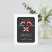 かわいいキャンディーケーンクリスマスホリデーパーティー インビテーションポストカード (スタンド正面)