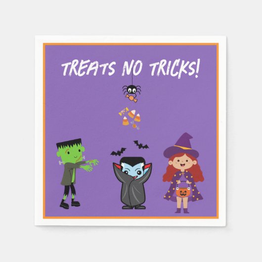 かわいいキャンディーコーンキッズハロウィンコスチュームパーティー スタンダードカクテルナプキン (正面)