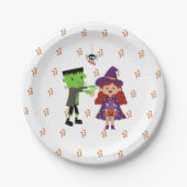 かわいいキャンディーコーンキッズハロウィンコスチュームパーティー ペーパープレート (正面)