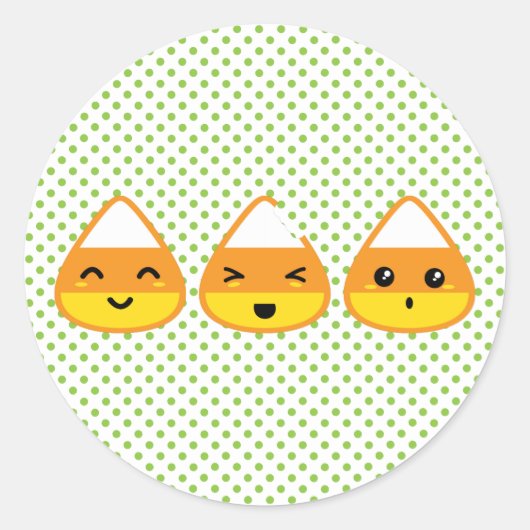 かわいいキャンディーコーンスティッカー ラウンドシール (正面)