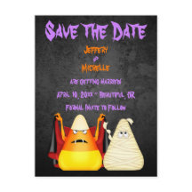 かわいいキャンディーコーンハロウィンウェディング日付を保存