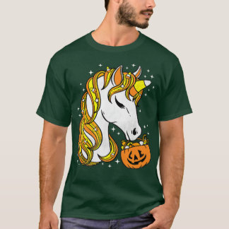 かわいいキャンディーコーンユニコーンハロウィーン Tシャツ