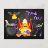 かわいいキャンディーコーン不気味トリートハロウィーンありがとう ポストカード (正面)