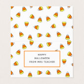 かわいいキャンディーコーン先生教室ハロウィンカード 名刺 (外部フラット)