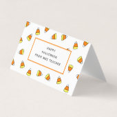 かわいいキャンディーコーン先生教室ハロウィンカード 名刺 (正面)