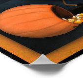 かわいいキャンディーコーン甘不気味とハロウィーン ポスター (角)