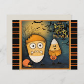 かわいいキャンディーコーン甘不気味ハロウィーン ポストカード (正面/裏面)