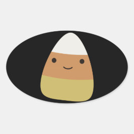 かわいいキャンディーコーン 楕円形シール