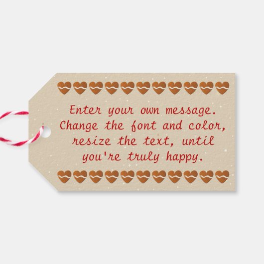 かわいいキャンディー振りかけるジンジャーブレッドのクリスマストレイン ギフトタグ (裏面横)