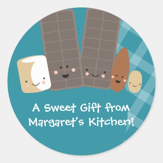 かわいいキャンディ作りマシュマロベーキングギフトst... ラウンドシール (正面)
