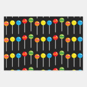 かわいいキャンディ棒つきキャンデー柄 ラッピングペーパーシート (正面3)