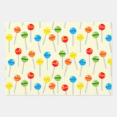 かわいいキャンディ棒つきキャンデー柄 ラッピングペーパーシート (正面)