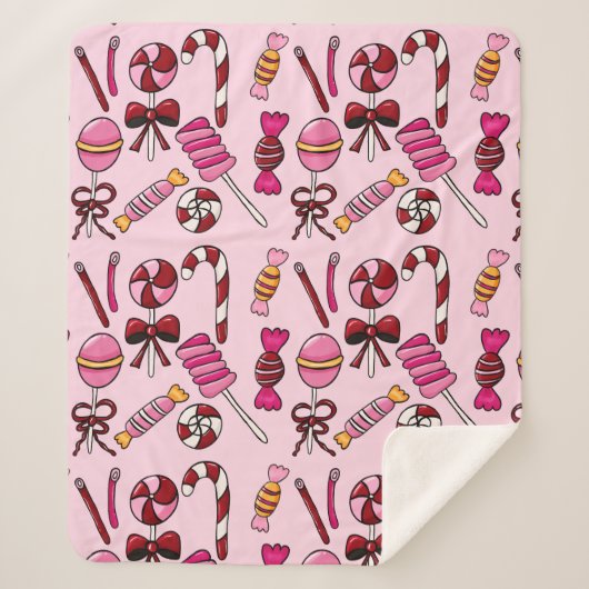 かわいいキャンディ シェルパブランケット (正面)