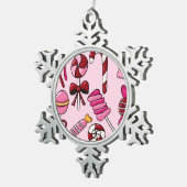 かわいいキャンディ スノーフレークピューターオーナメント (右)