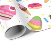 かわいいキャンデーおよび菓子によって着色されるパターン ラッピングペーパー (ロールコーナー)