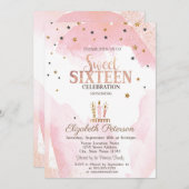 かわいいキャンドルスターズ甘い16 招待状 (正面/裏面)