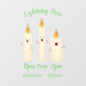 かわいいキャンドルトリオ漫画 ウィンドウサイン (シート)