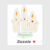 かわいいキャンドルトリオ漫画 シール (シート)