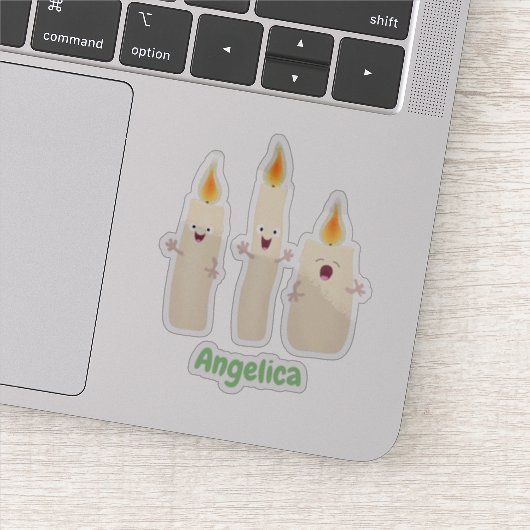 かわいいキャンドルトリオ漫画 シール (詳細)