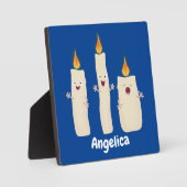 かわいいキャンドルトリオ漫画 フォトプラーク (正面)