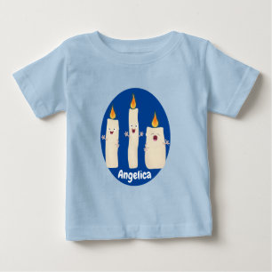 かわいいキャンドルトリオ漫画 ベビーTシャツ