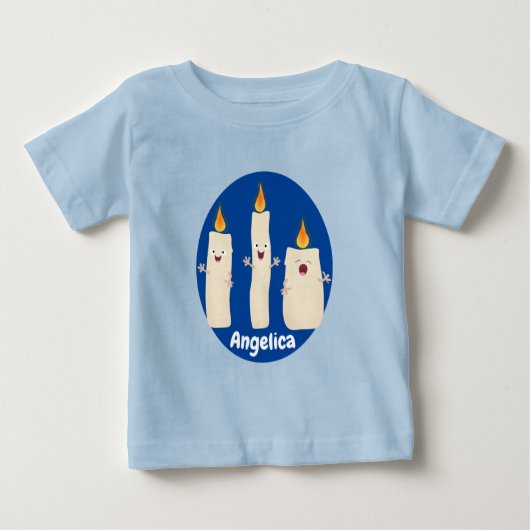 かわいいキャンドルトリオ漫画 ベビーTシャツ (正面)