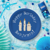 かわいいキャンドルトリオ漫画 ペーパープレート (パーティー)