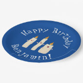 かわいいキャンドルトリオ漫画 ペーパープレート (アングル)