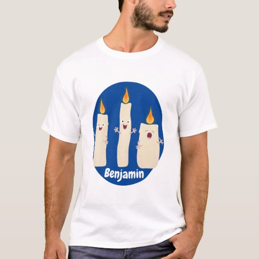 かわいいキャンドルトリオ漫画 Tシャツ (正面)