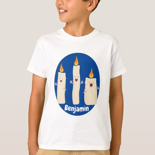 かわいいキャンドルトリオ漫画 Tシャツ (正面)