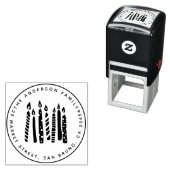 かわいいキャンドルラウンドファミリー名&差出人住所 セルフインキングスタンプ (インサイチュ)