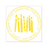 かわいいキャンドルラウンドファミリー名&差出人住所 セルフインキングスタンプ (デザイン)