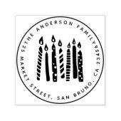 かわいいキャンドルラウンドファミリー名&差出人住所 セルフインキングスタンプ (デザイン)