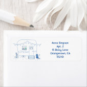 かわいいキャンパー差出人住所ラベルのためにあらゆる大事な行事 ラベル (インサイチュ)