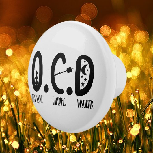 かわいいキャンピングカマーワードアート セラミックノブ