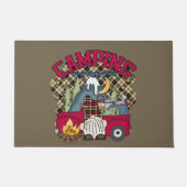 かわいいキャンピングハッピープレイス格言 ドアマット (正面)