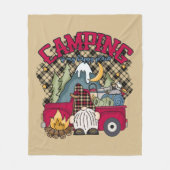 かわいいキャンピングハッピープレイス格言 フリースブランケット (正面)